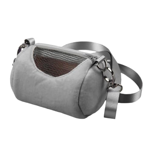 PEPLAYTAL Hamster Tragetasche für Outdoor Aktivitäten Graue Haustierträger mit Atmungsaktivem Mesh Design Verstellbaren Gurten und Sicherem Tragesystem für Reisen von PEPLAYTAL