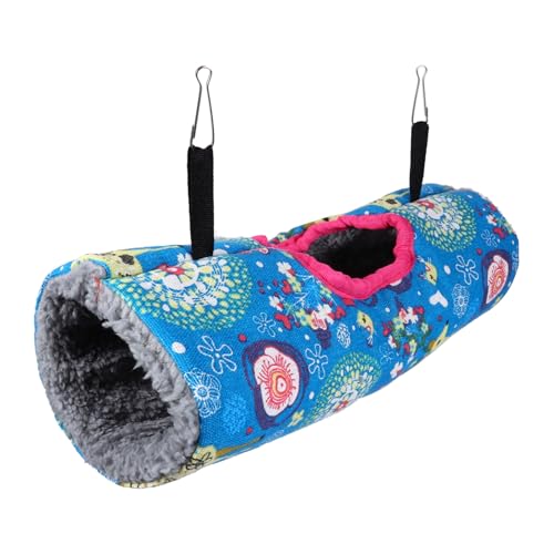 PEPLAYTAL Hamsternest Bettwäsche Versteck Käfigauskleidung klein Frettchen hamsterbett Hamster Tunnel Hamster -Hängematte zum Aufhängen für Haustiere Hamsterhaus Leinen- Blue von PEPLAYTAL