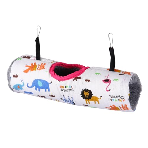 PEPLAYTAL Hamsternest Hamster Tunnel haustierbett Hamsterversteck pet Bed Hamster-Tunnel-Hängematte Chinchillakäfig zum Aufhängen für Haustiere Hamster -Käfignest Leinen- Weiß von PEPLAYTAL
