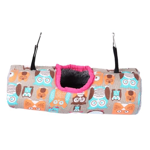 PEPLAYTAL Hamsternest hamsterbett nagerhaus Tierhängematte Hamsterbiss drinnen Hamster-Tunnel-Hängematte mit Schlafnest für Hamster zum Aufhängen für Haustiere Leinen- Coffee von PEPLAYTAL