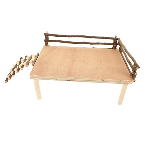 PEPLAYTAL Multifunktionale Hamster-spielplattform Aus Holz Kletter Ruheplattform Für Kleintiere Mit Integrierter Leiter Geeignet Für Hamster Zwerghamster Und Andere Kleintiere von PEPLAYTAL