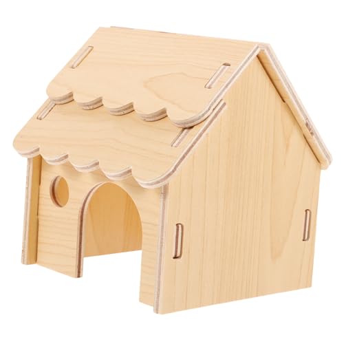 PEPLAYTAL Hamsterversteck aus Holz Entzückendes Spielhaus für Kleintiere Dekoratives und Funktionales Nagerzubehör für Hamster Chinchillas und Rennmäuse Langlebig von PEPLAYTAL