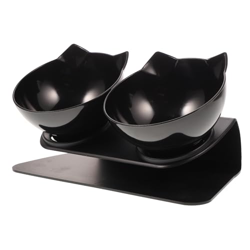 PEPLAYTAL Erhöhter Napf Für Haustiere Neigung Doppelter Futternapf Mit Rutschfester Basis Abnehmbarer Näpfe Für Hunde Und Katzen Für Trocken Nassfutter Pflegeleicht in Schwarz PEPLAYTAL Erhöhter Napf Für Haustiere Neigung Doppelter Futternapf Mit Rutschfester Basis Abnehmbarer Näpfe Für Hunde Und Katzen Für Trocken Nassfutter Pflegeleicht in Schwarz von PEPLAYTAL