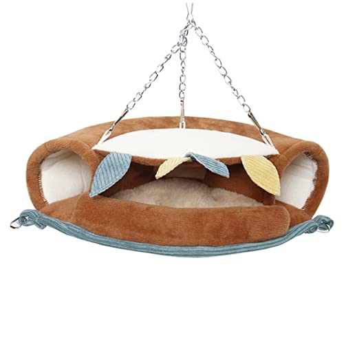 PEPLAYTAL Haustier Hängendes Bett Tunnel Hamster Vlies Meerschweinchen Heu Hängematte Für Haustiere Brown von PEPLAYTAL