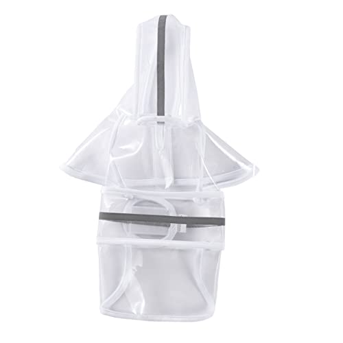 PEPLAYTAL Haustier Hund Regenmantel Haustiere Welpe Groß wasserdichte Hundejacke Für Hunde Streifen Reflektierend Züchten Haustier Hund Overall Weiß von PEPLAYTAL