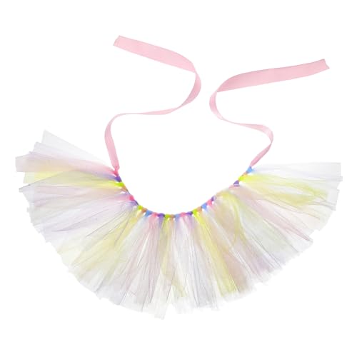 PEPLAYTAL Haustier-Prinzessin-Kleid Dackel Hundekleidung Regenbogen-Hundehalsband Hundekleid aus Dog Costume Haustier Tutu Rock lustiges hundekleid Party-Haustierkleidung Gittergewebe von PEPLAYTAL
