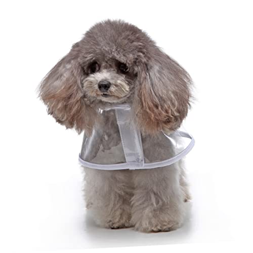 PEPLAYTAL Haustier reflektierender Regenmantel hunderegenmantel Dog rain Jacket Dog Regenmantel Welpe Hundemantel wasserdicht groß Vlies Haustier Hund Regenmantel Haustier Hund Overall Weiß von PEPLAYTAL