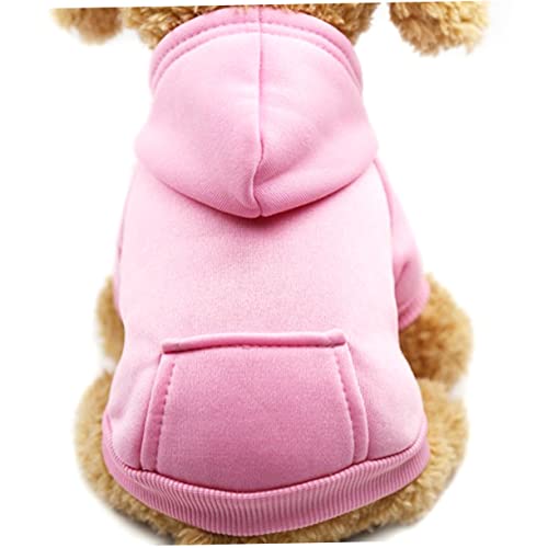 PEPLAYTAL Haustier warme Kleidung hundemantel Dog Raincoat hundejacken Haustierbekleidung hundemäntelchen Herbst Hallo Vlies Pullover Welpe kalt Haustierkleidung Warmes Kostüm für Hund Rosa von PEPLAYTAL