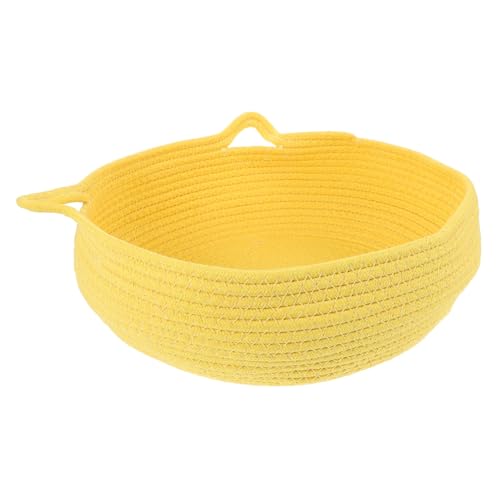 PEPLAYTAL Haustierbett Hundebetten Katzenspielzeug Wurf Käfige Weiden katzenbett katzenhaus katzenkorb katzenkörbchen Schlafbett für Katzen Haustier schlafhaus Katzennest Baumwollseil Yellow von PEPLAYTAL