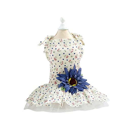 PEPLAYTAL Haustierkleid Hundebekleidung für große Hunde UPS Rock nach Kostüme für Hunde Cosplay hundekleidung Dog Clothes hundekleider Hund Kleid Tuch Haustier-Gänseblümchen-Kleidung Blue von PEPLAYTAL