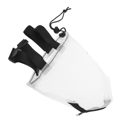 PEPLAYTAL Haustiermückenmaske Kapuzengesichtsschutz für Welpen atmungsaktive Hundemaske im Freien Haustierhaube Gesichtswache für Outdoor Camping Pet Face Protector Hundemündung Nylon Weiß von PEPLAYTAL