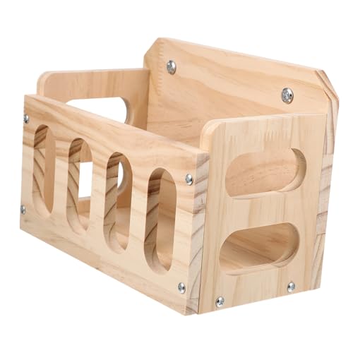 PEPLAYTAL Heu Futterspender aus Holz Langlebiger Heubehälter mit Fixierer für Fütterung für Kleintiere Wie Hamster und Meerschweinchen Sicher von PEPLAYTAL