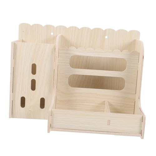 PEPLAYTAL Holz Heufutterspender für Kleintiere Langlebige und Sichere Heuraufe für Meerschweinchen und Hamster Platzsparendes Design Einfache und Installation von PEPLAYTAL