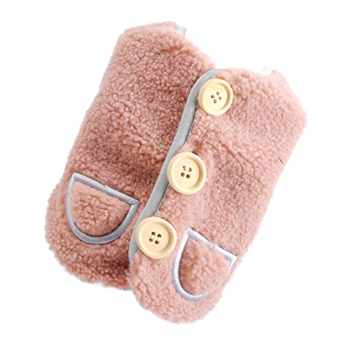 PEPLAYTAL Hundeweste für Hunde Knopfdesign Warmes Haustier Outfit für Winter und Herbst Niedliche und Stylische Hundekleidung Rosa XL für Kleine Hunde von PEPLAYTAL