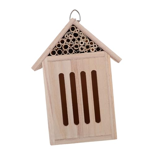 PEPLAYTAL Insektenhotel aus Holz Dekoratives Bienenhaus mit Rustikalem Design Einfach zu Montieren Fördert Nützliche Insekten für Garten Balkon Naturbeobachtung von PEPLAYTAL