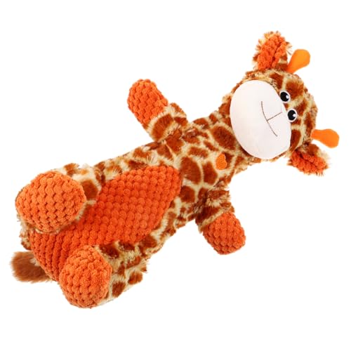 PEPLAYTAL Interaktives Quietschspielzeug Giraffenform für Welpen Robustes Kauspielzeug mit Zahnpflegefunktion Plüschmaterial Langlebig und Sicher für Drinnen und Draußen von PEPLAYTAL