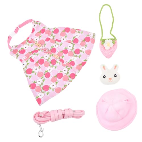 PEPLAYTAL Kaninchen Geschirr Leine mit Mütze und Robustem Zugband Niedliches Hasenoutfit für Zwergkaninchen und Auslauf Pflegeleichtes Formstabil Verarbeitetes Haustierzubehör von PEPLAYTAL