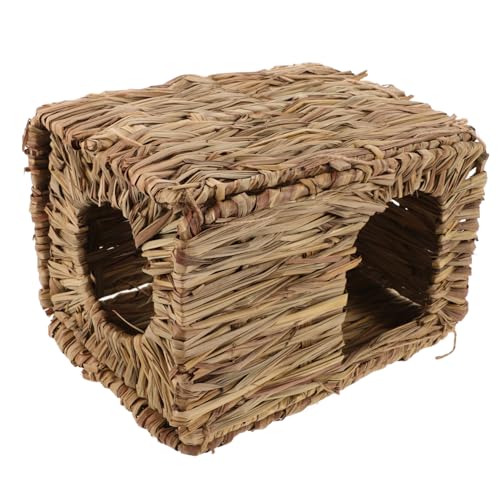 PEPLAYTAL Kaninchen Nest aus Naturstroh Handgefertigtes Geflochtenes Haustierhaus für Kaninchen und Hamster Kleines Tierheim von PEPLAYTAL