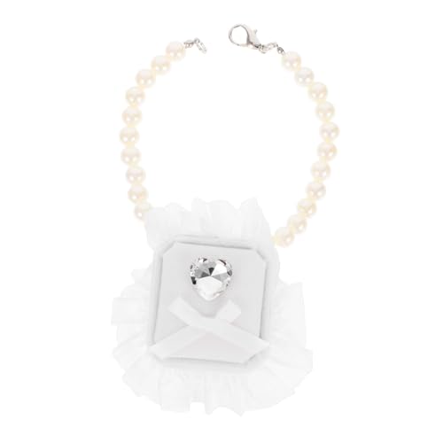 PEPLAYTAL Kasten Aufbewahrungsbox Für Verlobungsringe Ringhalter Hund Ringträgerhalter Ringhalter Für Hundehalsband Eheringhalter Hochzeit Schmuckschatulle Polyester Weiß von PEPLAYTAL