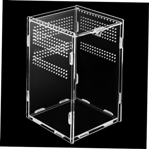 PEPLAYTAL Kasten Fütterungsbox Terrarienset Springspinnen-Terrarium Bausatz Schildkröte Reptilienträger Käfig vitrinenschränke insektenbox Eidechsenbecken Gehege für Stabheuschrecken Acryl von PEPLAYTAL