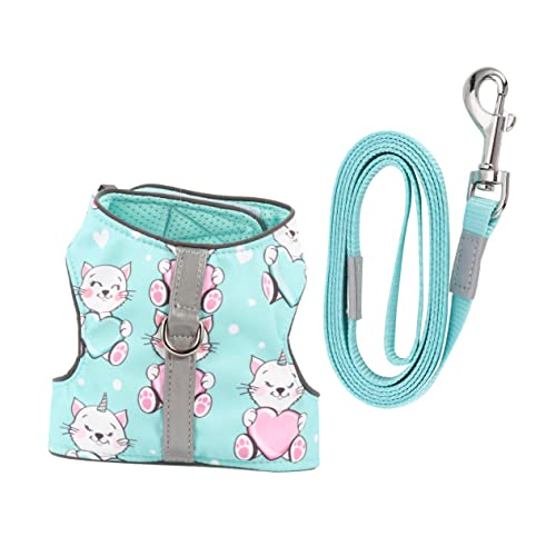 PEPLAYTAL Katzen Geschirr mit Leine Luminous Verstellbar und Atmungsaktiv für Nächtliche für Kleine Katzen Zufälliger Stil von PEPLAYTAL