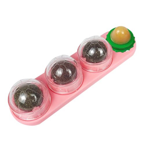 PEPLAYTAL Katzenminze Ball für Katzen Interaktives Essbares Katzenspielzeug in Rosa Fördert Natürlichen und Schützt die Zahngesundheit Ihrer von PEPLAYTAL