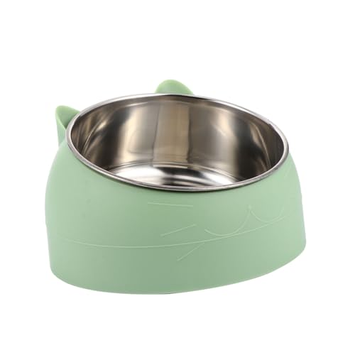 PEPLAYTAL Katzennapf aus Edelstahl Schüssel erzogen katzenfutter edelstahlnapf Dog Bowls Haustierfutterstation dogbowl Fressnapf für Haustiere Futternapf für Haustiere Rostfreier Stahl Green von PEPLAYTAL