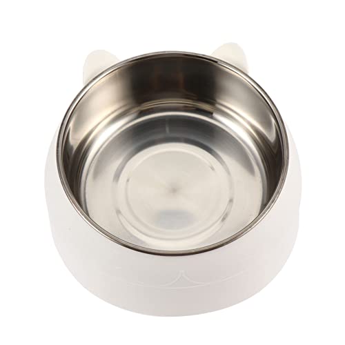 PEPLAYTAL Katzennapf aus Edelstahl katzenfutter edelstahlschüsseln Dog Bowls Hundenapf füttern geneigter Katzennapf Haustiernapf aus Edelstahl Futterspender für Katzen Rostfreier Stahl Weiß von PEPLAYTAL