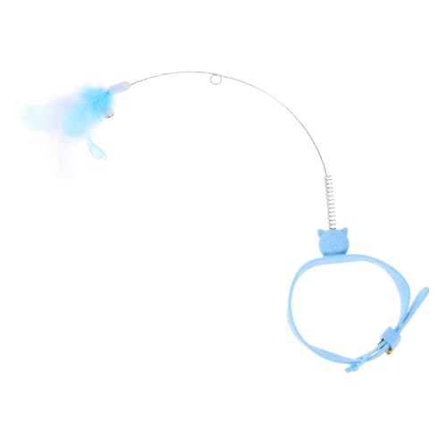 PEPLAYTAL Katzenspielzeug necken interaktives katzenspielzeug Katzen beschäftigung Katzen Set für Katzen Katzenfangspielzeug Katzen-Teaser-Zauberstab Kieselgel Blue von PEPLAYTAL