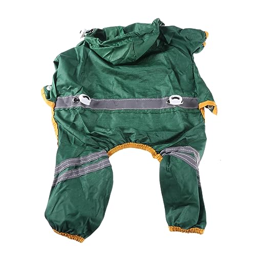 PEPLAYTAL Kleiner Hund Regenmantel S Dunkelgrün Reflektierend Leichter Regenmantel mit Elastischen Bein und Ärmelbündchen Für Kleine Hunde und Welpen von PEPLAYTAL