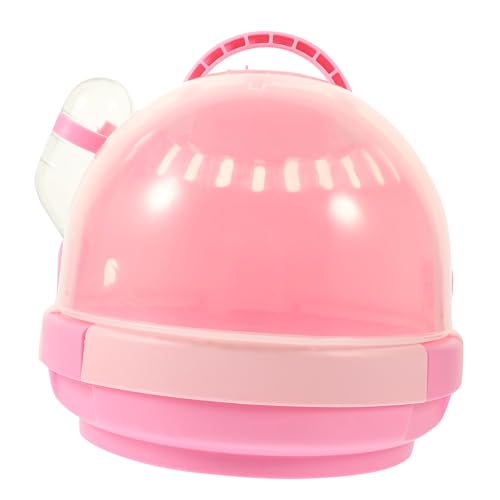PEPLAYTAL Kleiner Transparenter Hamsterkäfig mit Tragegriff Tragetasche für Haustiere für Ausflüge Reisen und Outdoor Aktivitäten Atmungsaktiv für Hamster von PEPLAYTAL