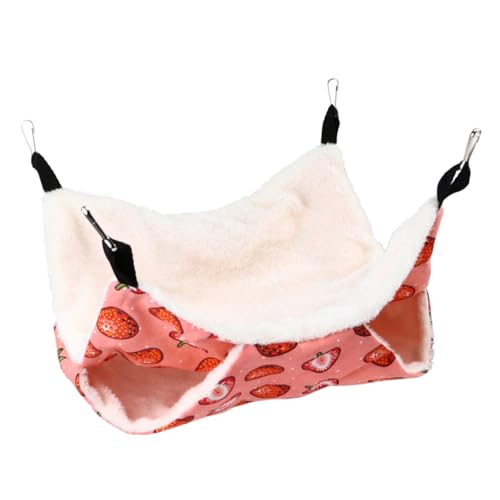 PEPLAYTAL Kleines Haustier Hängematte für Hamster und Wärmende Schlafmatte mit Metallhaken für Käfige Gemütliches Nest für Kleine Kalten Wintermonaten von PEPLAYTAL