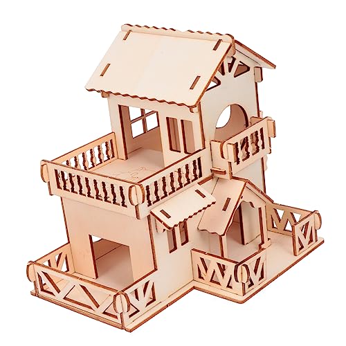 PEPLAYTAL Kleintierhaus Aus Holz Für Hamster Doppelschichtige Villa Mit Klettergerüst Und Spielbereich Zum Spielen Und Entspannen Fördert Aktivität Und Langeweile von PEPLAYTAL