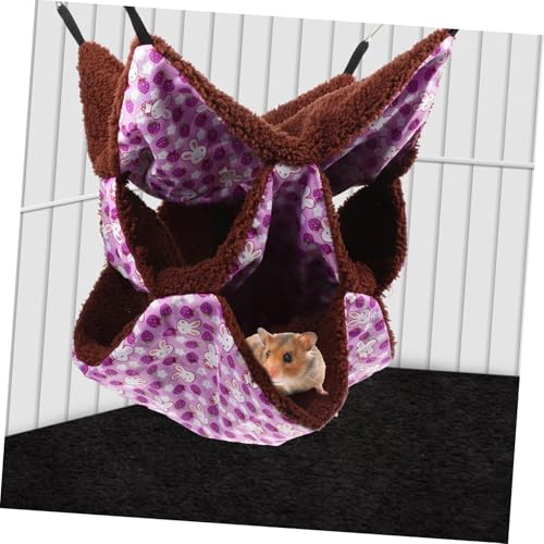 PEPLAYTAL Kleintier Hängematte aus Dreilagigem Plüsch Warmes Atmungsaktives Schlafbett für Hamster Ratten und Kleine Haustiere Kratzfest Langlebig für Jahreszeiten von PEPLAYTAL
