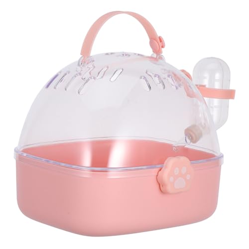 PEPLAYTAL Kleintier Transportbox mit Integriertem Wasserspender Kompakt und Leicht Geräumiger Hamster und Kaninchenkäfig für Reisen und Outdoor Vielseitig für Meerschweinchen Chinchillas von PEPLAYTAL