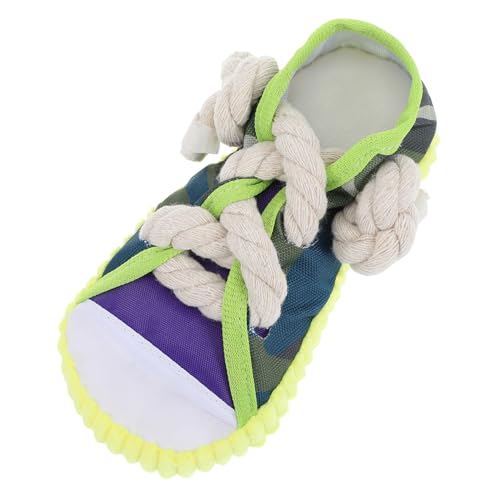 PEPLAYTAL Langlebiges Hundespielzeug mit Quietscher Robustes Canvas Schuh Design Interaktives Kauspielzeug für Welpen Kleiner und Mittlerer Hunde Fördert Gesunde Kaubedürfnisse für Drinnen von PEPLAYTAL