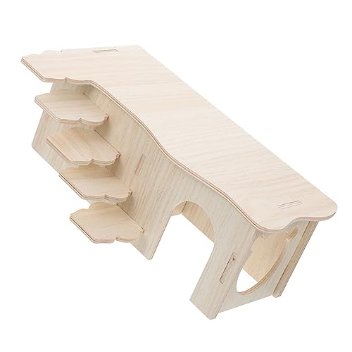 PEPLAYTAL Multi-Chamber Hamster Hideout Aus Holz Niedliches Hamsterhaus Mit Treppe Für Nagetiere Stabil Und Langlebig Für Spiel Und Ruhe Perfekter Rückzugsort Für Kleine Haustiere von PEPLAYTAL