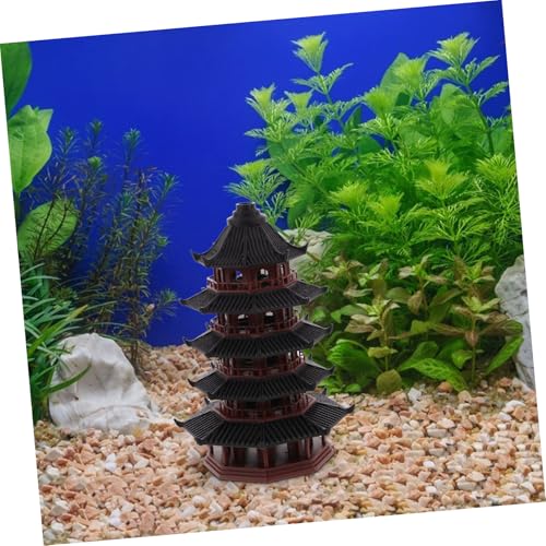 PEPLAYTAL Miniatur Chinesisches Pavillon Filigranes Design Aquarium Bonsai Garten Tischdeko Modell für Büro Gestaltung von PEPLAYTAL