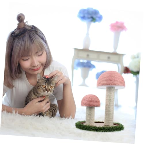 PEPLAYTAL Natürlicher Katzenkratzbaum Pilzform Kratzsäule Krallenpflege für Kätzchen und Katzen Indoor Katzenkletterregal Platzsparend Robust Langlebig von PEPLAYTAL
