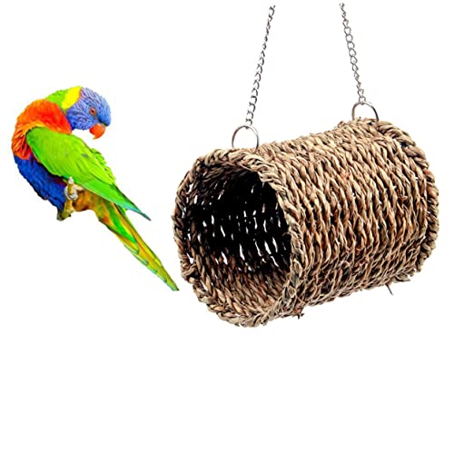 PEPLAYTAL Natürlicher Vogelnest Hängematte aus Seegras Warmes Plüsch Kleintierbett für Wellensittiche Papageien Hamster und Meerschweinchen Winter Hängesofa für Käfigvögel und Nager PEPLAYTAL Natürlicher Vogelnest Hängematte aus Seegras Warmes Plüsch Kleintierbett für Wellensittiche Papageien Hamster und Meerschweinchen Winter Hängesofa für Käfigvögel und Nager von PEPLAYTAL