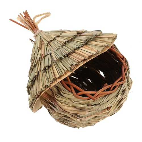 PEPLAYTAL Naturbelassenes Vogelhaus aus Gras für Papageien und Kleine Handgewebt Gemütlicher Unterschlupf Dekoratives Nistmaterial für Innen und Außenbereiche PEPLAYTAL Naturbelassenes Vogelhaus aus Gras für Papageien und Kleine Handgewebt Gemütlicher Unterschlupf Dekoratives Nistmaterial für Innen und Außenbereiche von PEPLAYTAL