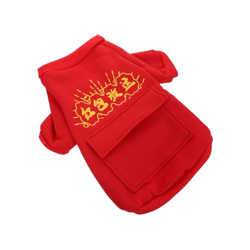 PEPLAYTAL Neujahrs Hundekostüm Welpen Outfit Warmes Kältebeständiges Haustier Zweitbeinkleid Für Kleine Hunde Katzen Spaziergang Jogging von PEPLAYTAL