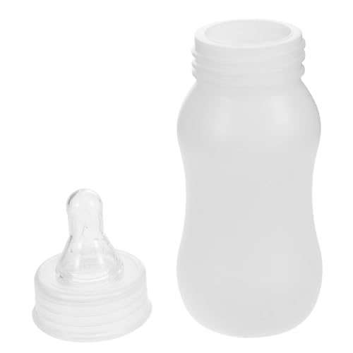 PEPLAYTAL Nuckelflasche milchspender Stillflasche für Kälber Trinkflasche für Vieh Taubenflaschennippel Futterautomat für Kleintiermilch Katze fütterung Flasche Milchflasche Plastik Weiß von PEPLAYTAL