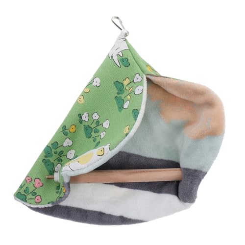 PEPLAYTAL Papagei warmes Nest Vogelschlafnest Warmes Vogelbett für den Winter Papageiennest warm Vogel warmes Nest Vogelschlafhütte Vogel Winterbedarf Papagei Winternest hölzern Green von PEPLAYTAL