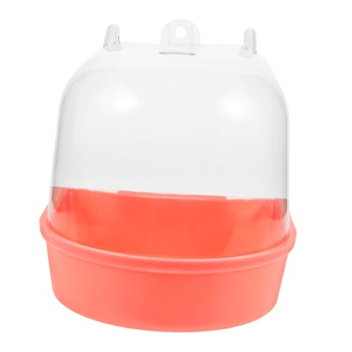 PEPLAYTAL Papageien Badewanne Hängend für Käfig Auslaufsichere Vogel Badschale für Wellensittiche und Kleinvögel Praktische Sand und Wasserschale zur Stressreduktion und Fellpflege Orange von PEPLAYTAL