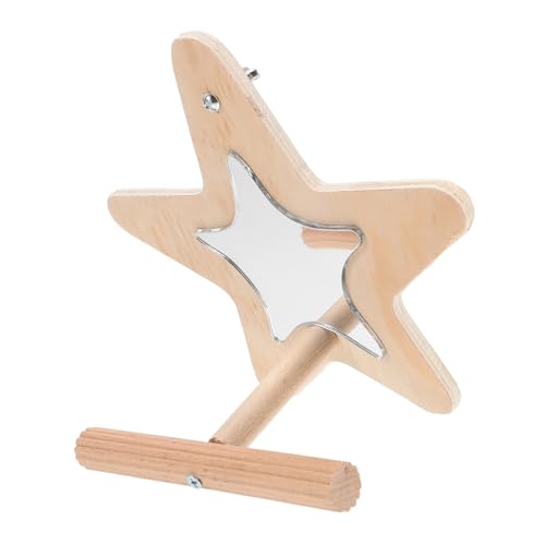 PEPLAYTAL Papageien Vogelspiegel Holzstange Vogelkäfig Zubehör Spielzeug Für Sittiche Kleine Vögel Sitzstange Mit Spiegel von PEPLAYTAL