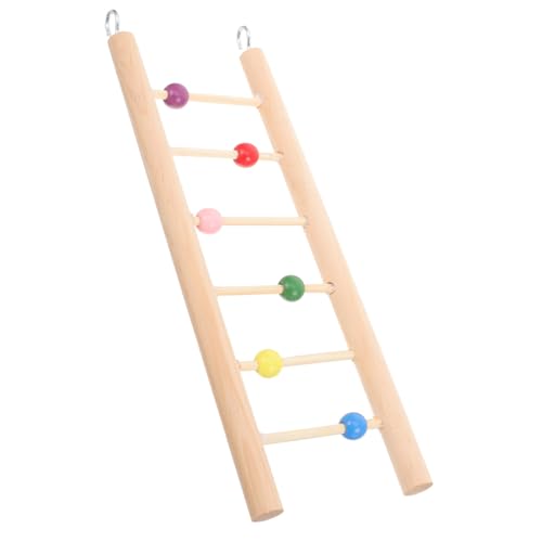 PEPLAYTAL Parakeet Trainingsleiter Holzspielzeug Vogel Kletterleiter für Wellensittiche Papageien Kleine und Mittlere Vögel Käfigzubehör Stabile Hängende Kletterleiter Bewegung und von PEPLAYTAL