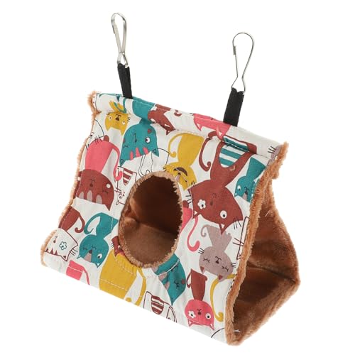 PEPLAYTAL Parrot Hammock Vogel Hängematte Warm Gemütlich Winter Vogelkäfig Nest Kleintier Schlafbett Für Wellensittiche Und Kleine Haustiere Braun Klein Mit Belüftungslöchern von PEPLAYTAL