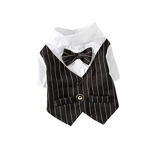 PEPLAYTAL Party-hundekleid Welpe Haustiere Kleidung Smoking Großes Hundegestüm Hundeanzug Hochzeit Hund Kleid Tuch Kleid Für Haustieranzüge Pet-Anzug-kostüm Black von PEPLAYTAL