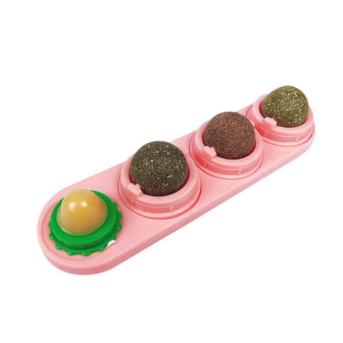 PEPLAYTAL Pet-Ball- lustig drehbar Kätzchen Katzenspielzeug Nips Plüsch Katzenminze- für Haustiere Katze Katzenminze Ball Katze Katzenminze Rosa von PEPLAYTAL